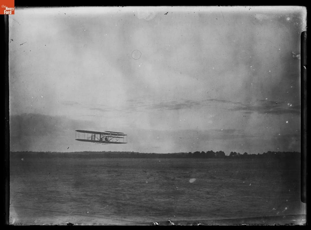 Wilbur Wright Piloting the Wright Flyer, France, 1908-1909