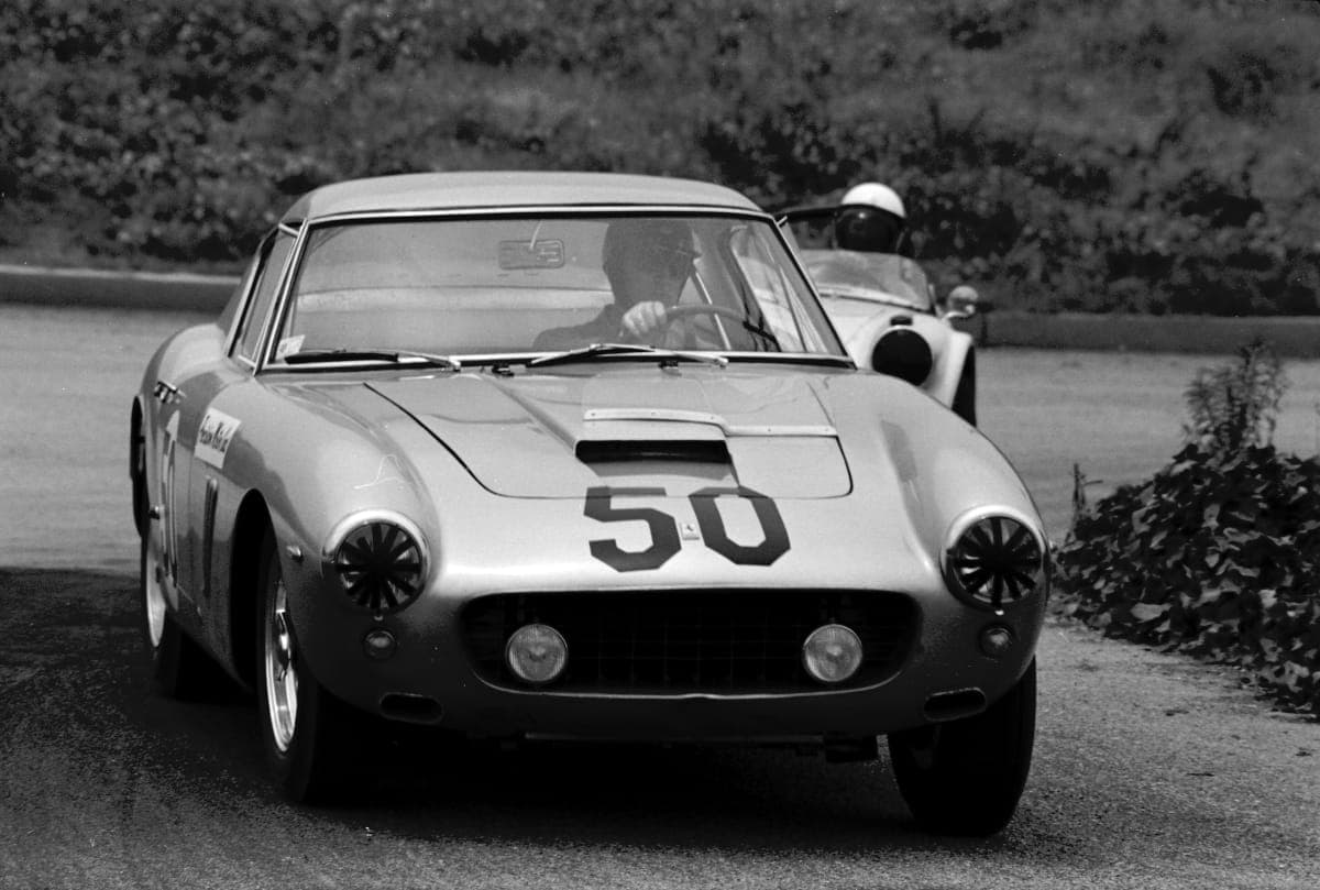 Ken Miles Driving Ferrari 250 GT at Pomona Road Races, July 1962