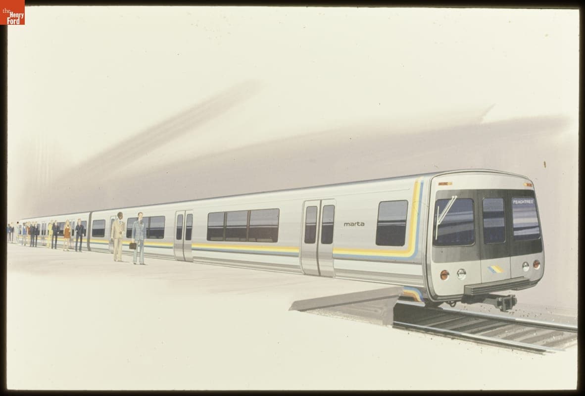 Rendering of Metropolitan Atlanta Rapid Transit Authority (MARTA) Railcar, circa 1974