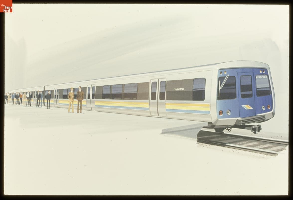 Rendering of Metropolitan Atlanta Rapid Transit Authority (MARTA) Railcar, circa 1974