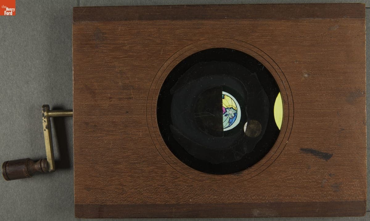 Mechanical Lantern Slide, Orbit of the Moon around the Earth, 1860-1900