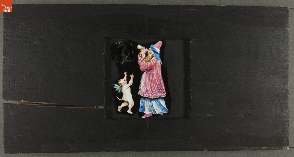 Mechanical Lantern Slide, "A Black Spot on the Moon," 1860-1900