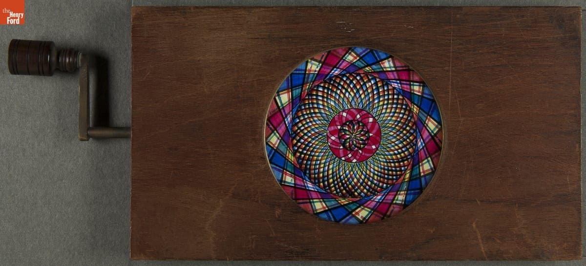 Mechanical Chromatrope Lantern Slide, 1860-1900