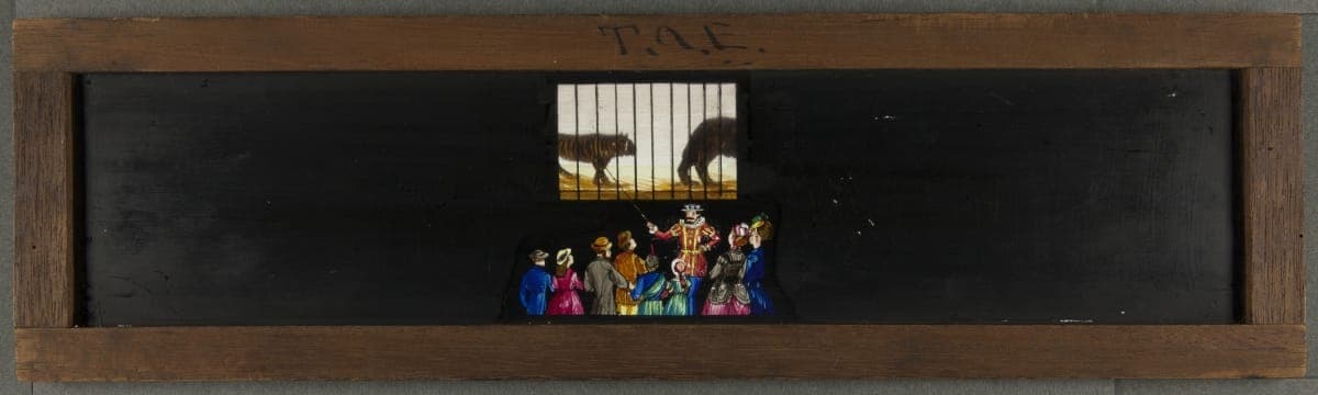 Magic Lantern Slide Titled "Menagerie," 1880-1910
