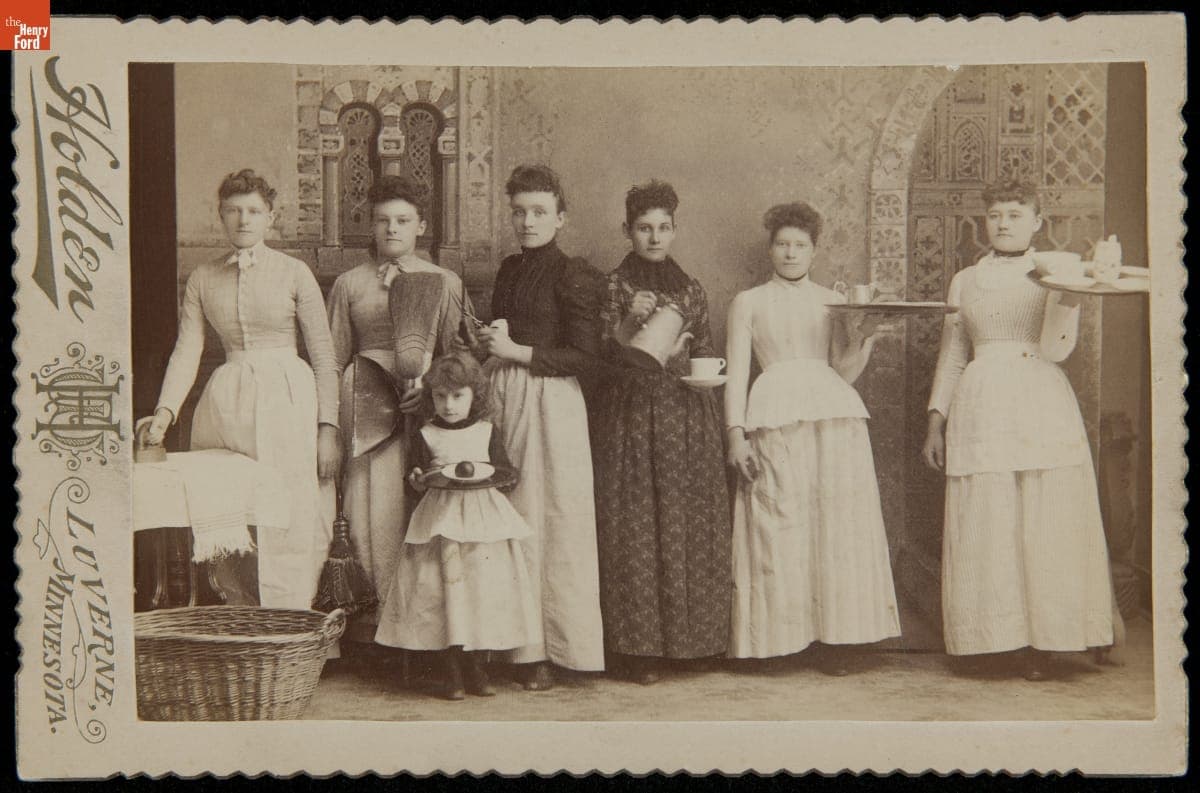 Women with Housekeeping and Food Serving Equipment, 1894-1895