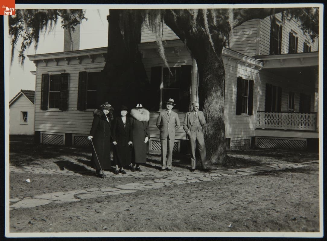 Henry and Clara Ford with Others at Cherry Hill Plantation, circa 1938