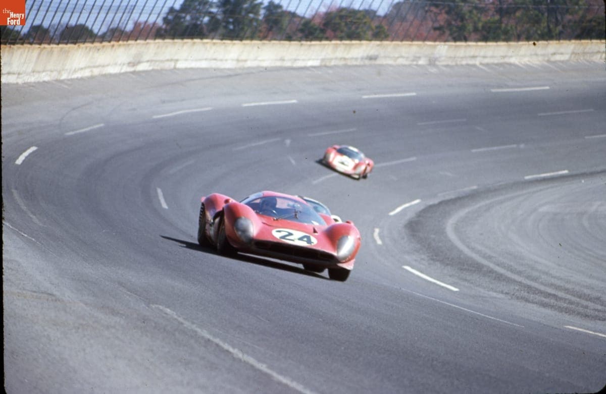 Ferrari 330 Driven by Mike Parkes and Ludovico Scarfiotti at the Daytona Continental 24 Hours Race, February 1967