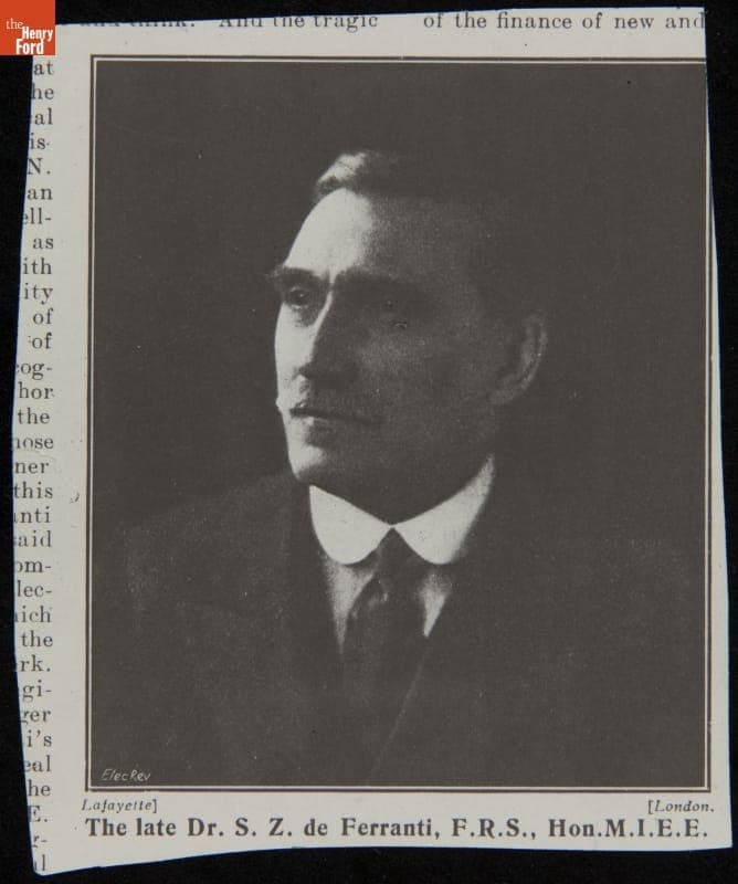 Portrait of Dr. S. Z. de Ferranti, 1910-1930