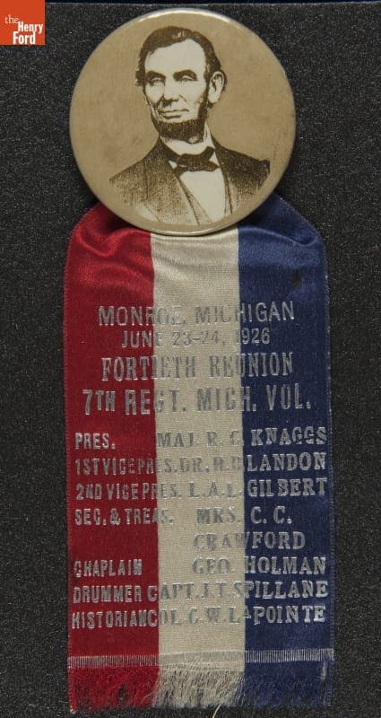 7th Michigan Infantry Civil War Regimental Reunion Badge, 1926