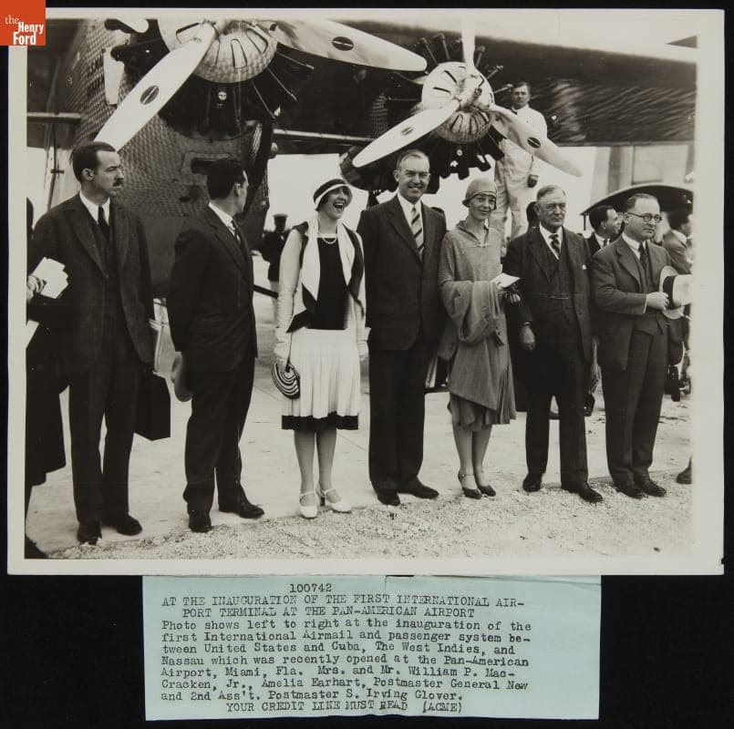 Amelia Earhart at Inauguration of the First International Airport Terminal, Pan American Airport, Miami, Florida, 1928