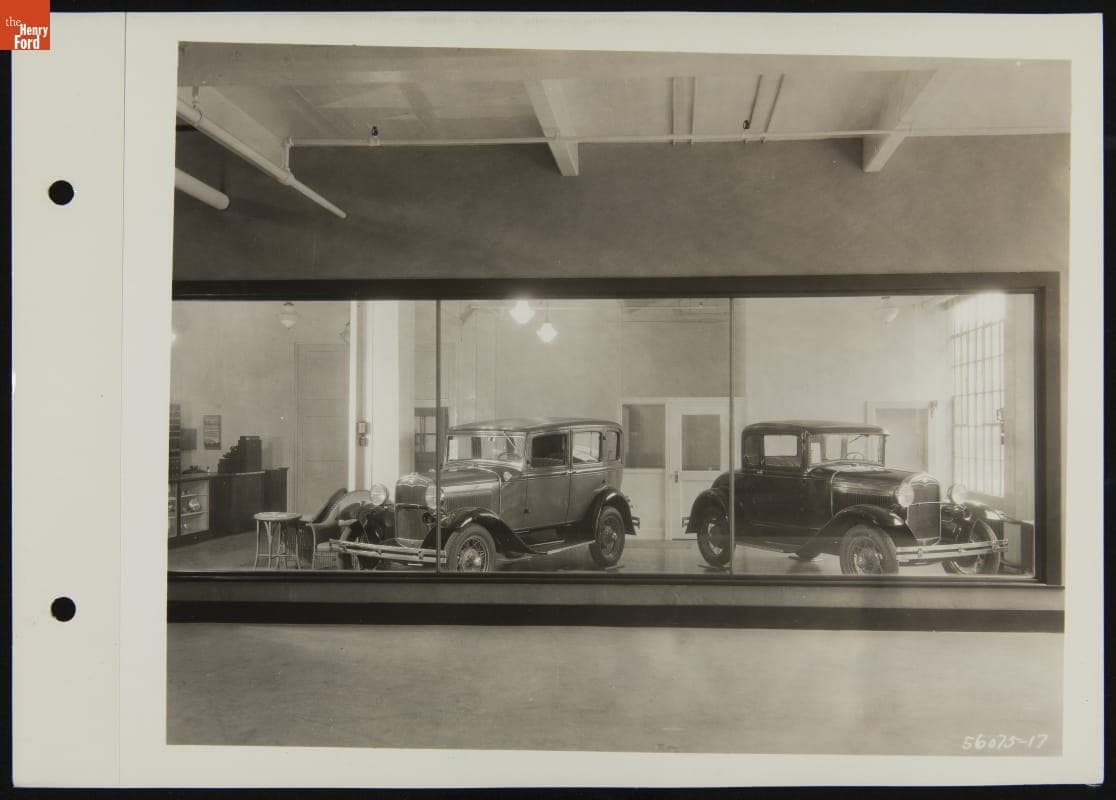 Ford Dealership Showroom Window, Ford Highland Park Plant, 1931