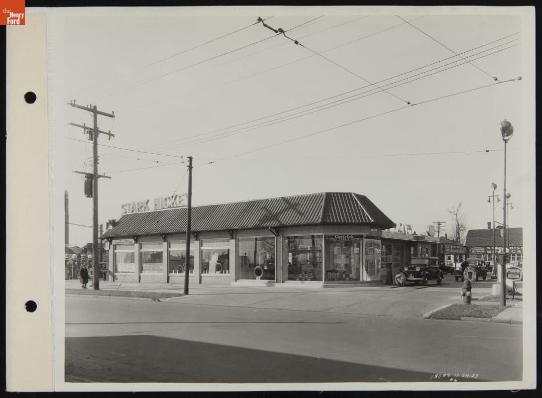 Super Service Station at Stark Hickey Ford Dealership, Detroit, Michigan, 1933