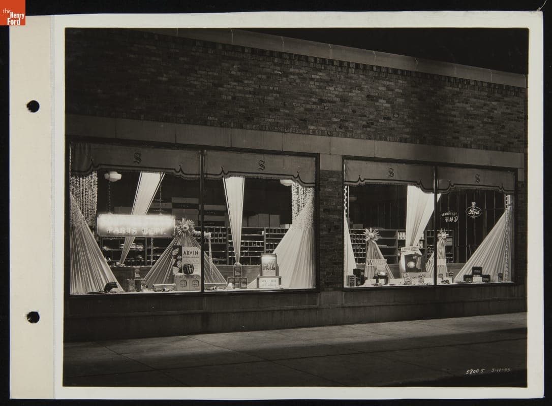 Show Window Displays, Southwestern Motor Sales Dealership, November 1933