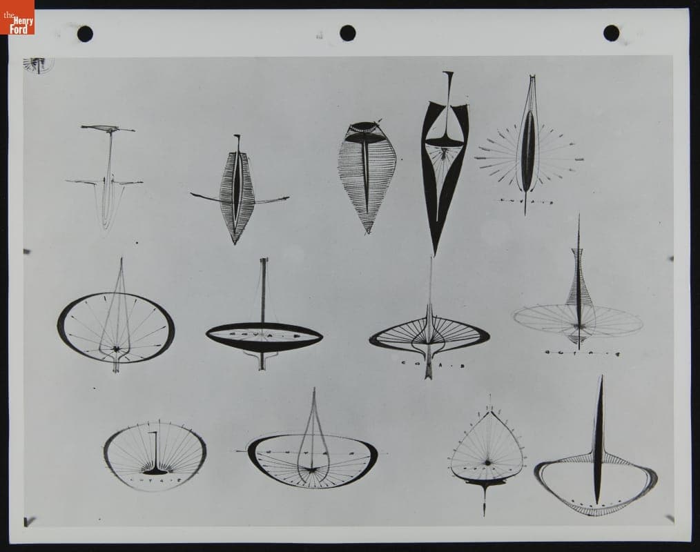 Various Orb Design Sketches, Some Labeled Coya-B, 1959