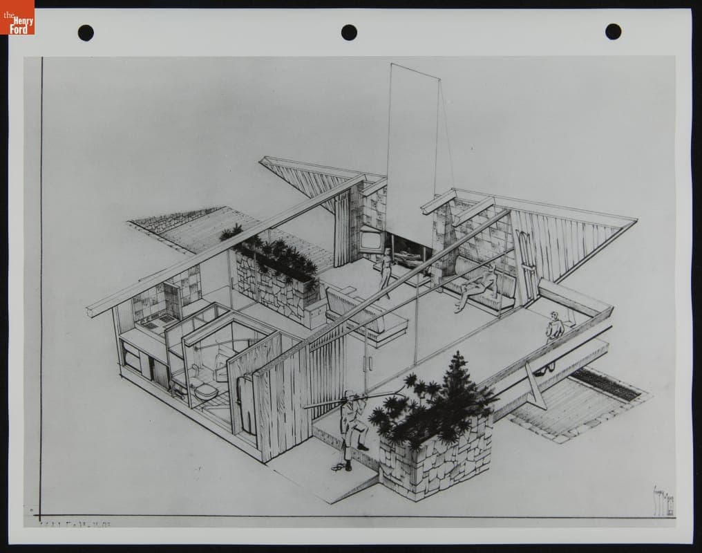 The Mountaineer House Sketch Interior, 1959