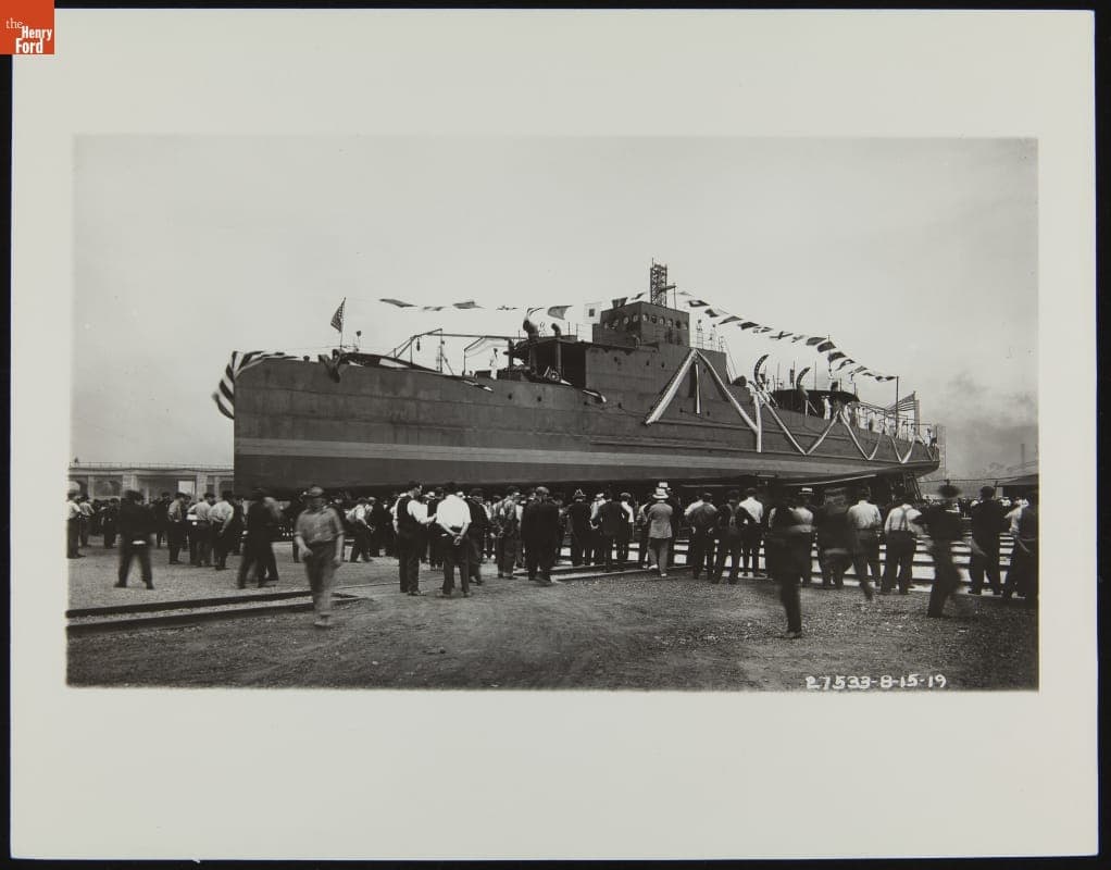 Eagle Boat Being Launched at the Ford Rouge Plant, August 1919