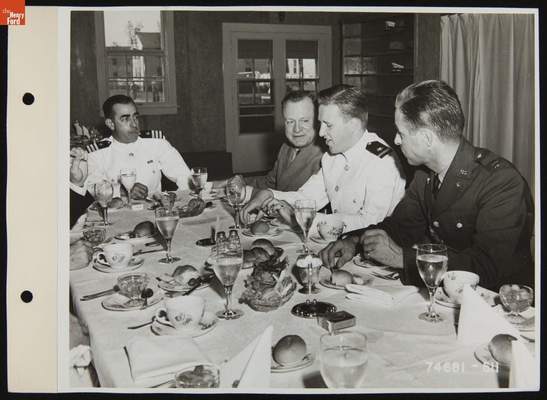 Henry Ford II at a Dinner at the Ford Rouge Plant Navy Service School Barracks, 1941-1943