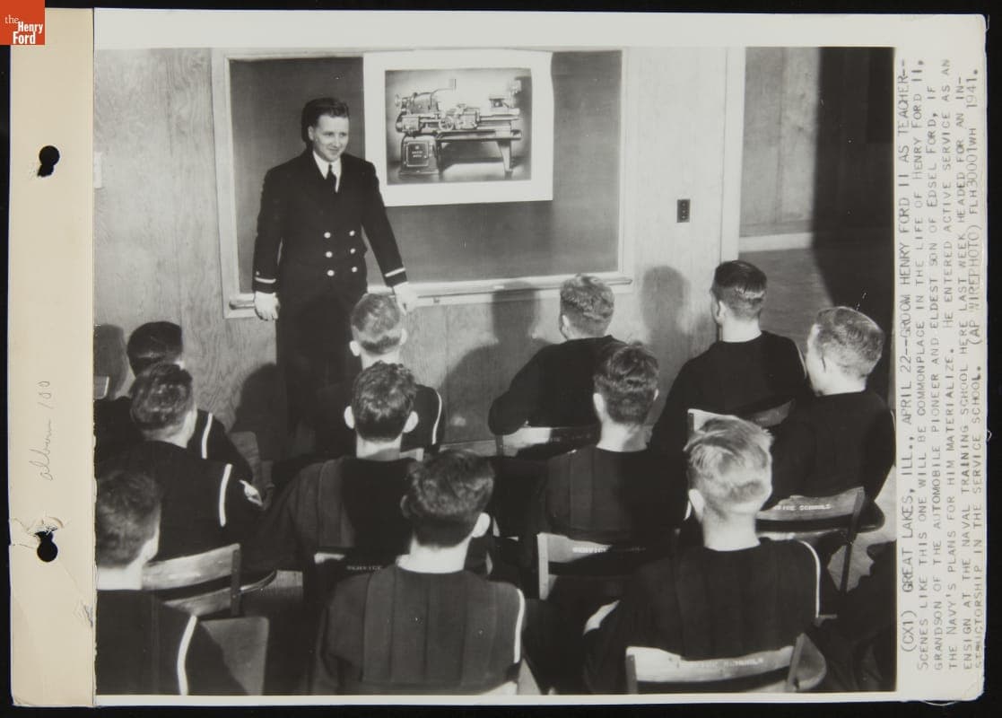 Henry Ford II Leading a Class at Great Lakes Naval Training Station, April 1941