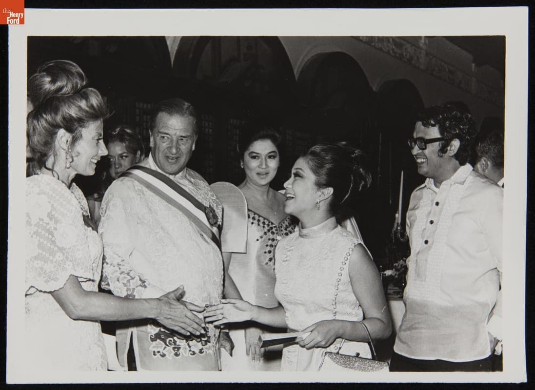 Cristina Ford and Henry Ford II Greet Guests at State Dinner Hosted by President and Mrs. Ferdinand E. Marcos, March 1971