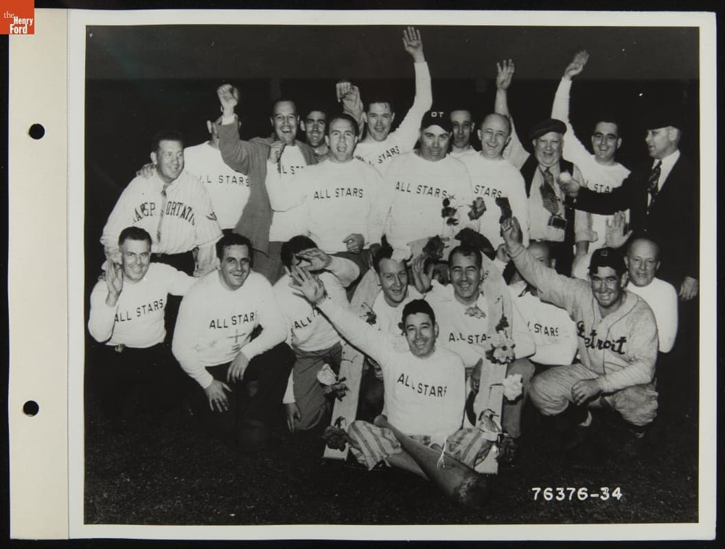 Mickey Cochrane with Ford All Stars Baseball Team