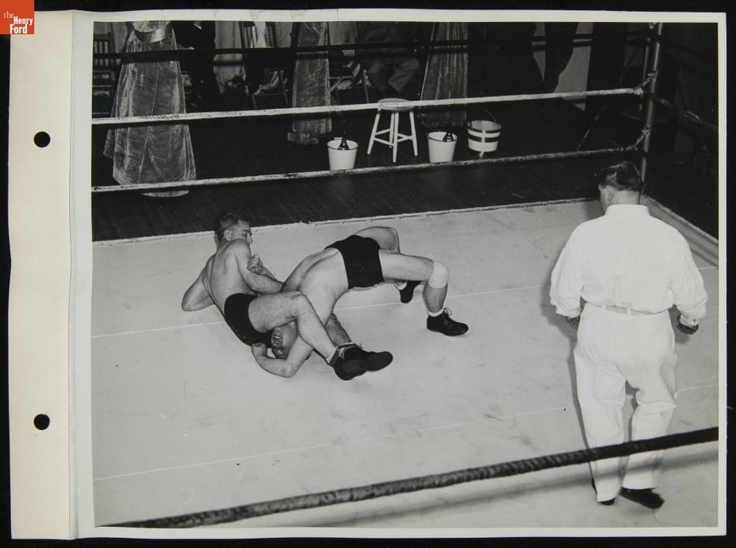 Wrestling Match at Ford Rotunda, April 1943