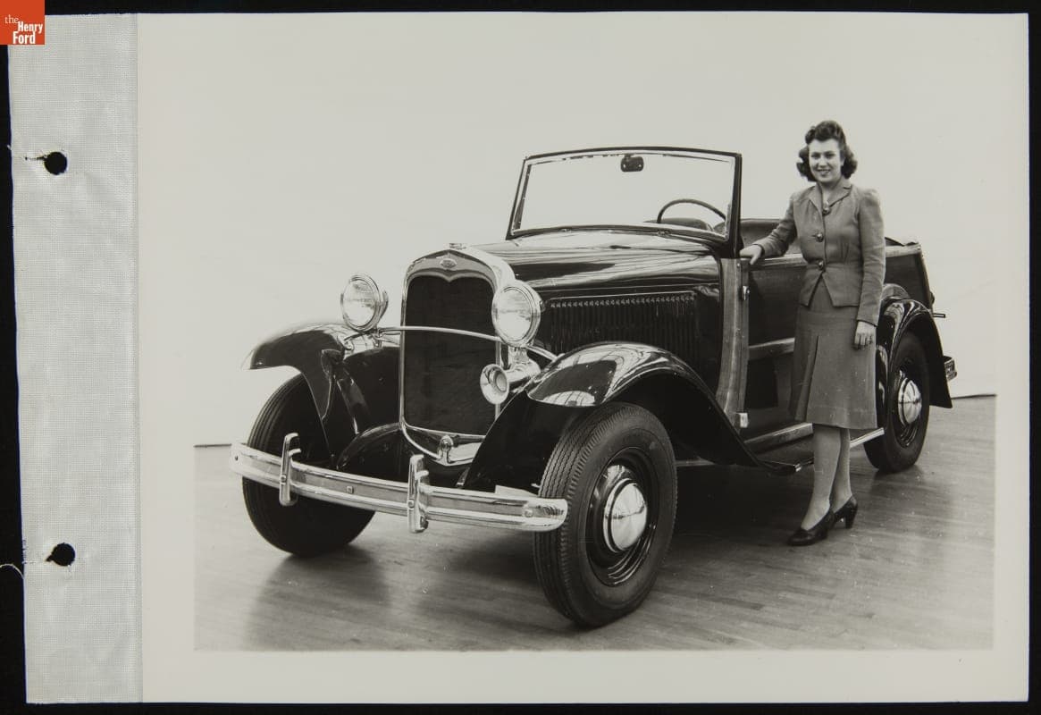 Woman Modeling the Ford "Estate Wagon" Custom-Built for Henry Ford II, February 1945