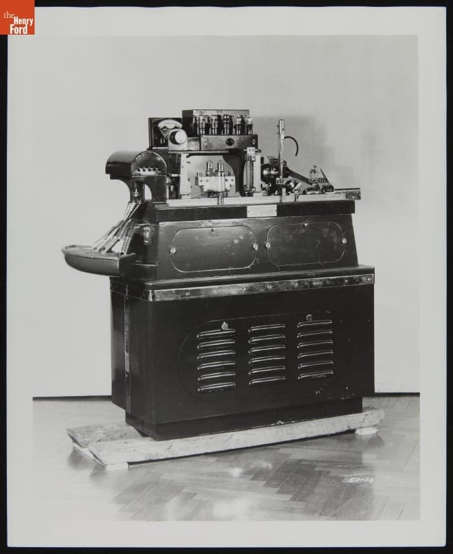 Automatic Piston Pin Gauging and Sorting Machine Designed by Claude Harvard, Photographed in Henry Ford Museum, 1942