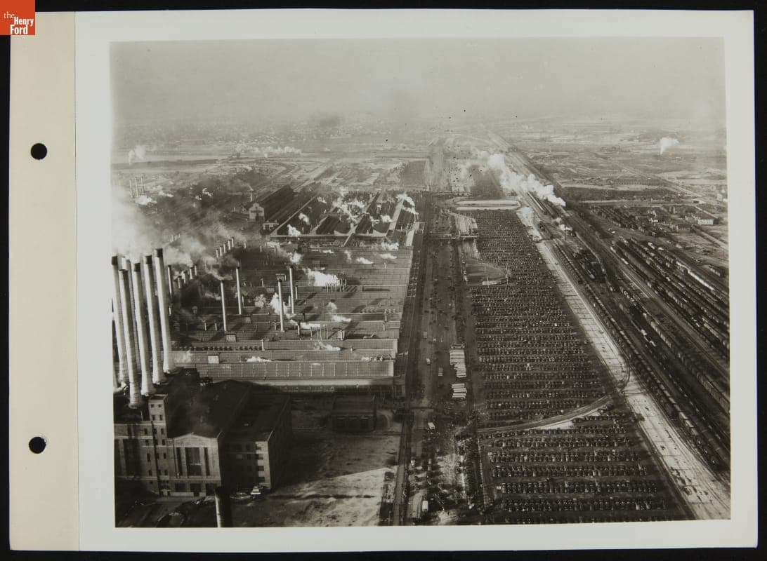Aerial View of Rouge Plant Showing UAW Activists, December 23, 1937