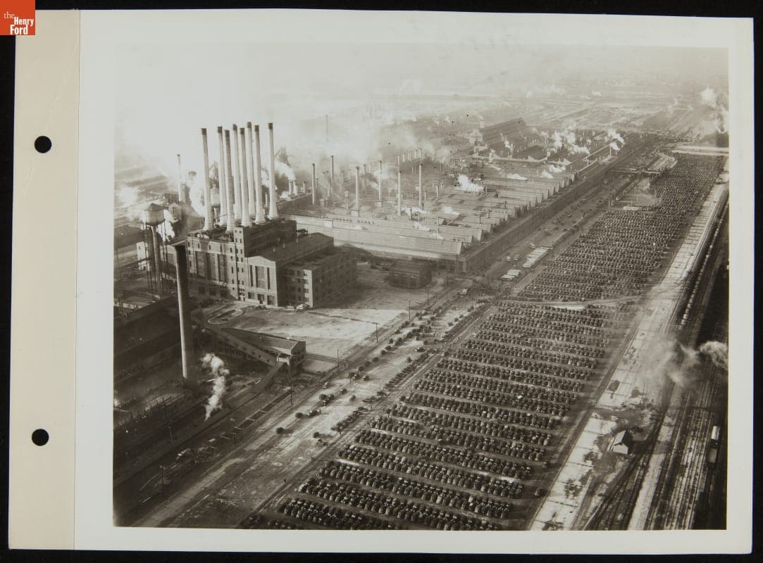 Aerial View of Rouge Plant Showing UAW Activists, December 23, 1937