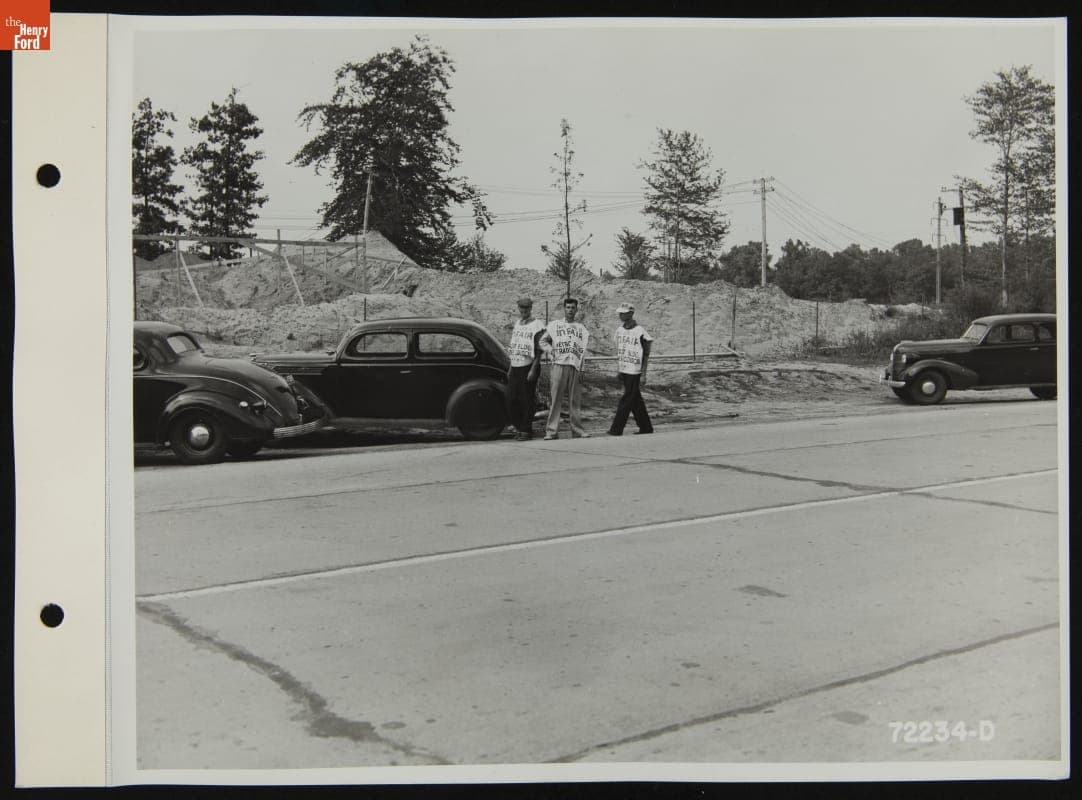 Men Protesting Construction Project, August 1939