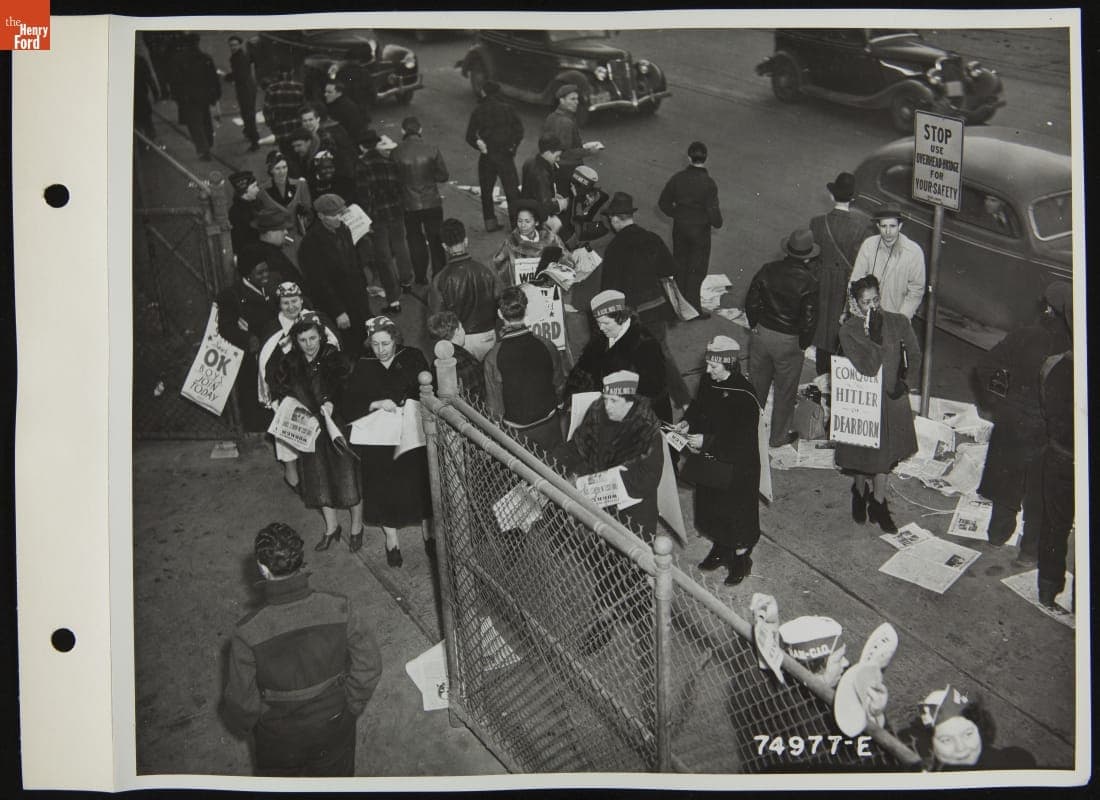 Women Passing Out UAW Union Literature, February 1941
