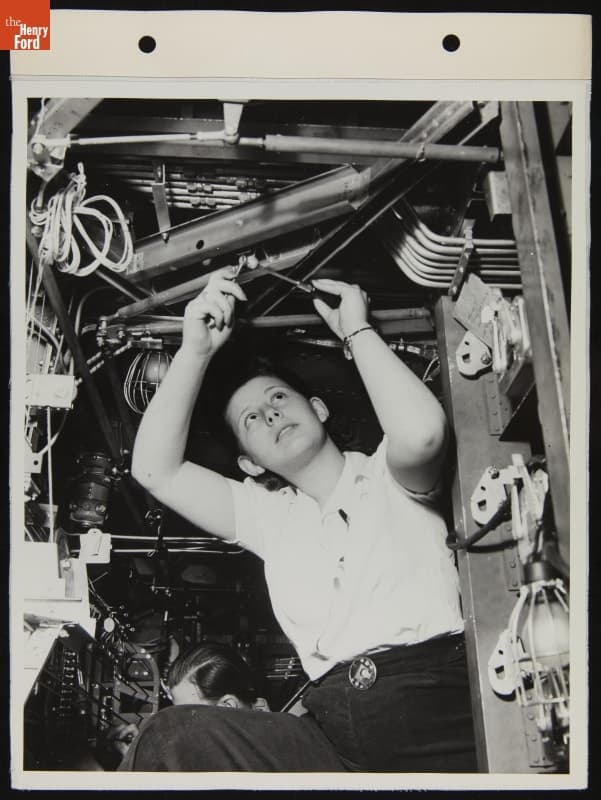 Mrs. Anderson Working at the Willow Run Bomber Plant, February 1943