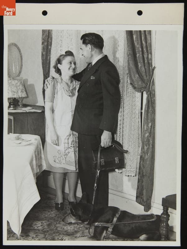 Sylvester and Irene Rypkowski with Service Dog "Blackie," October 1942