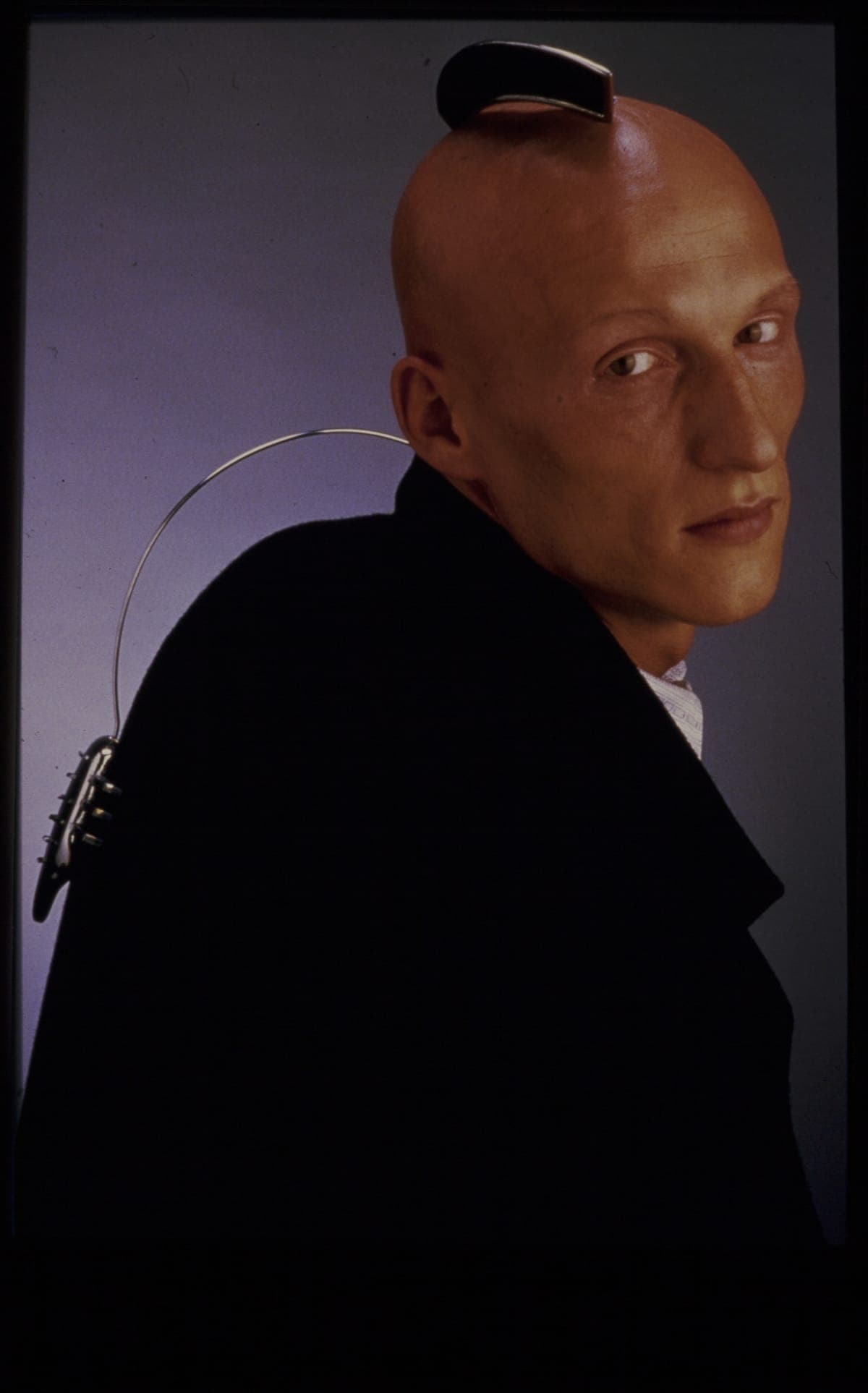 Model Wearing Walking Office Wearable Computer Prototype, circa 1984