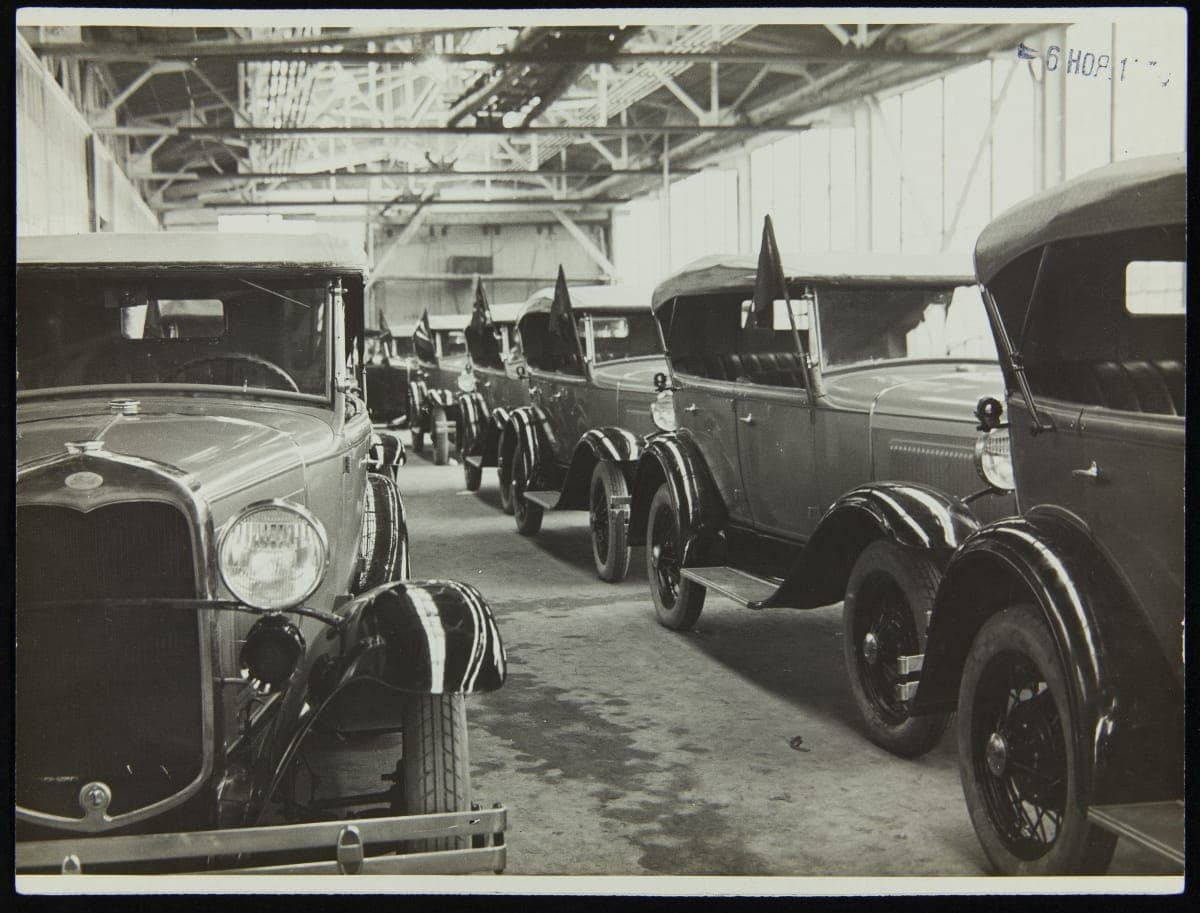 Model A Cars at Ford Motor Company's Moscow Factory, 1930