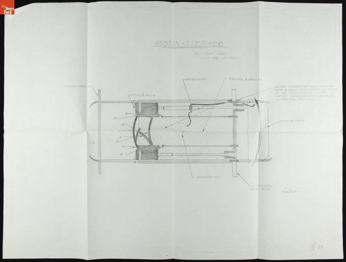 1865 Sylvester H. Roper Steam Carriage Drawing
