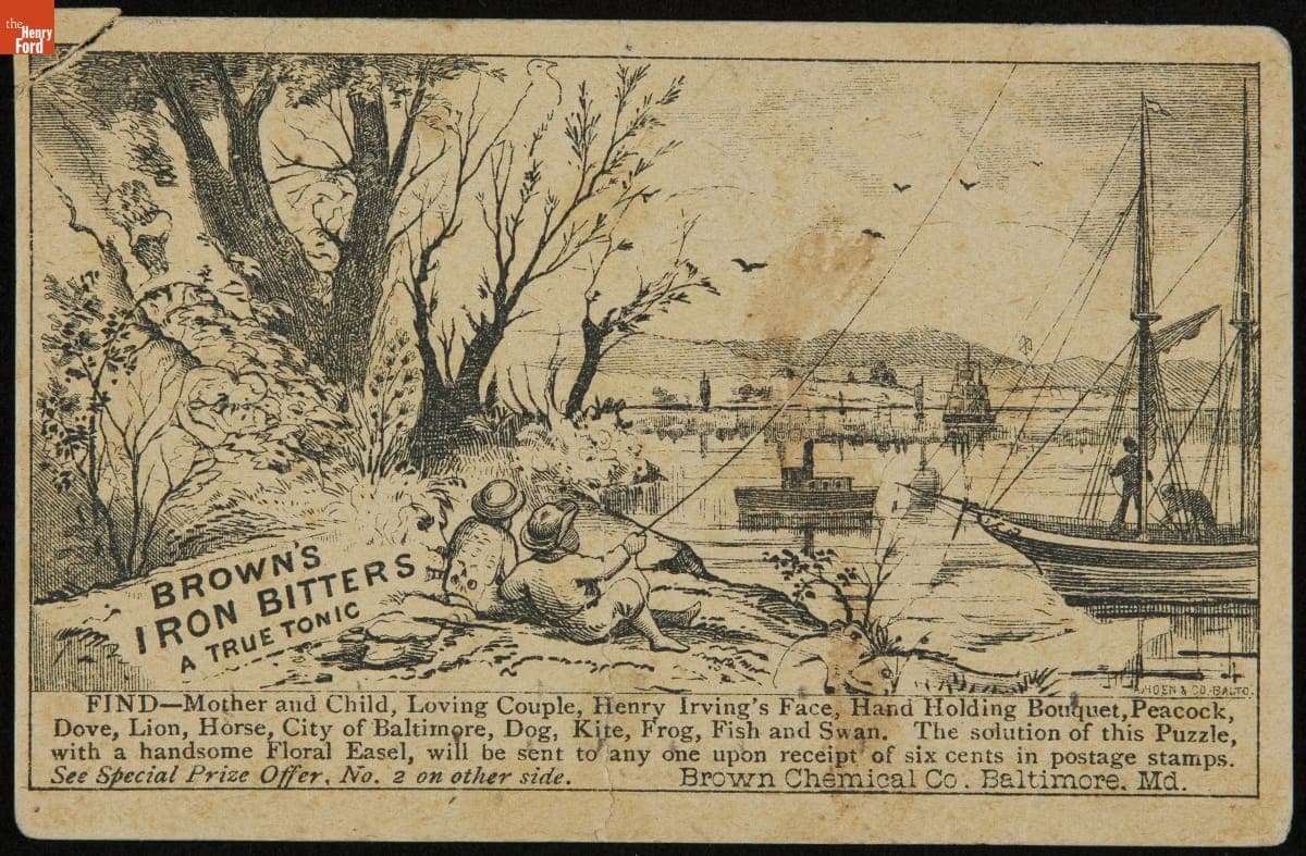 Trade Card for Brown's Iron Bitters, Brown Chemical Co., 1890-1900