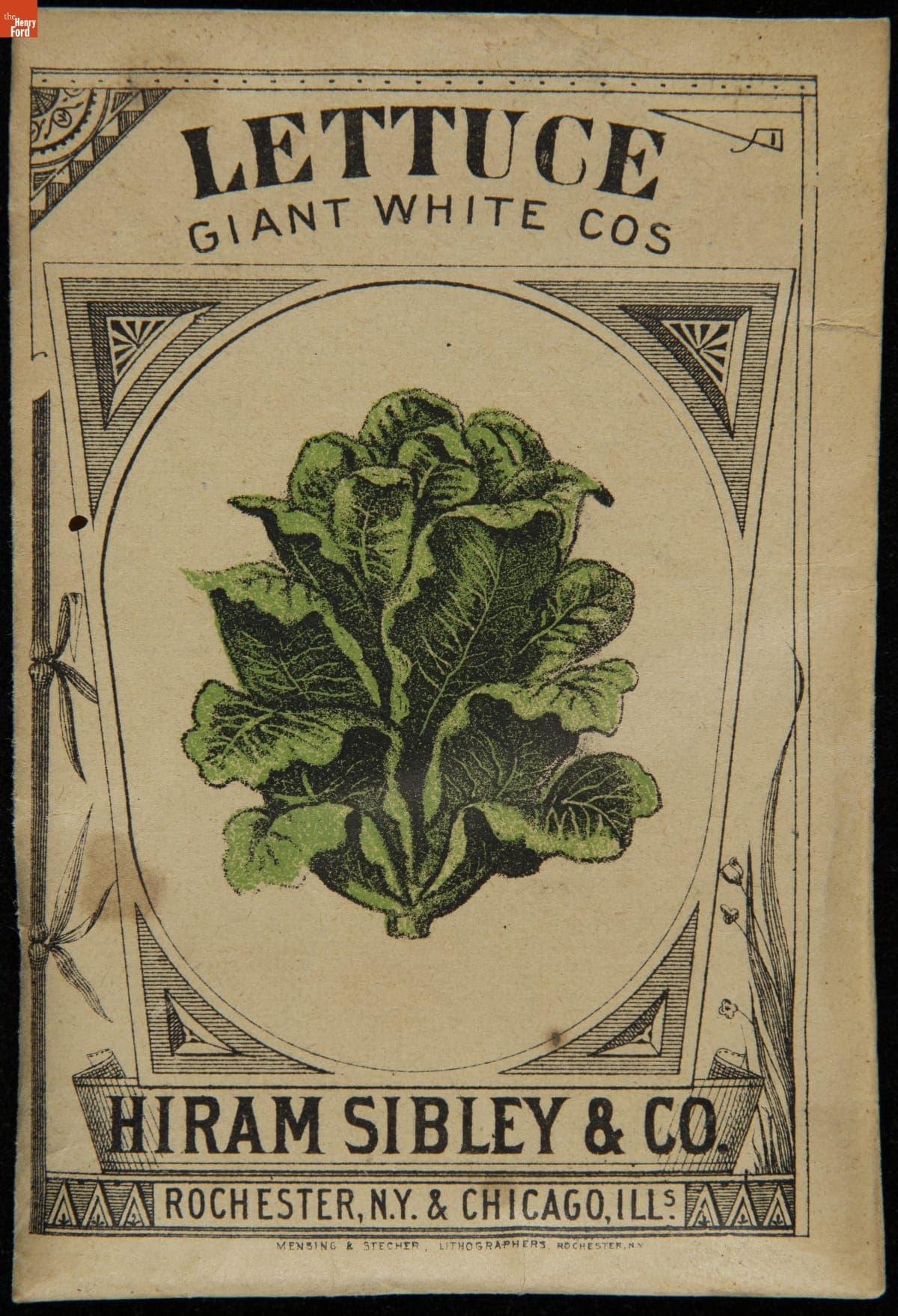 Hiram Sibley & Co. "Lettuce Giant White Cos" Seed Packet, Used in the C.W. Barnes Store, 1882-1888