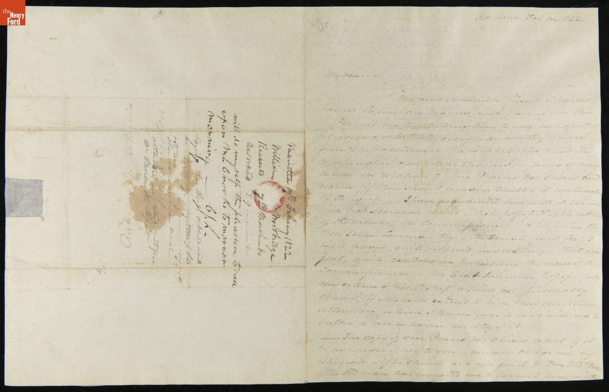 Letter from William Woodbridge to Ramsay Crooks, February 17, 1822