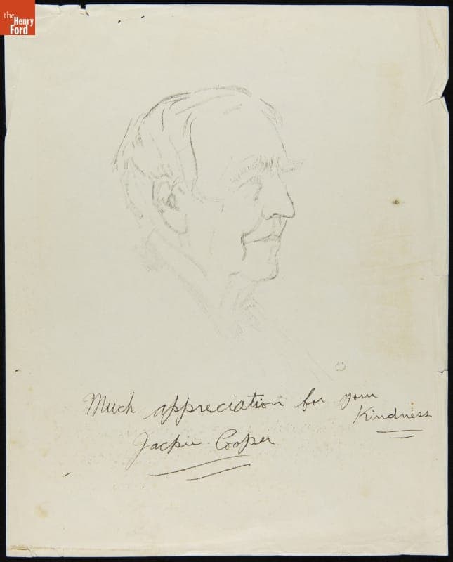 Thomas Edison Portrait Made Using an Edison Electric Pen in Greenfield Village, May 11, 1932