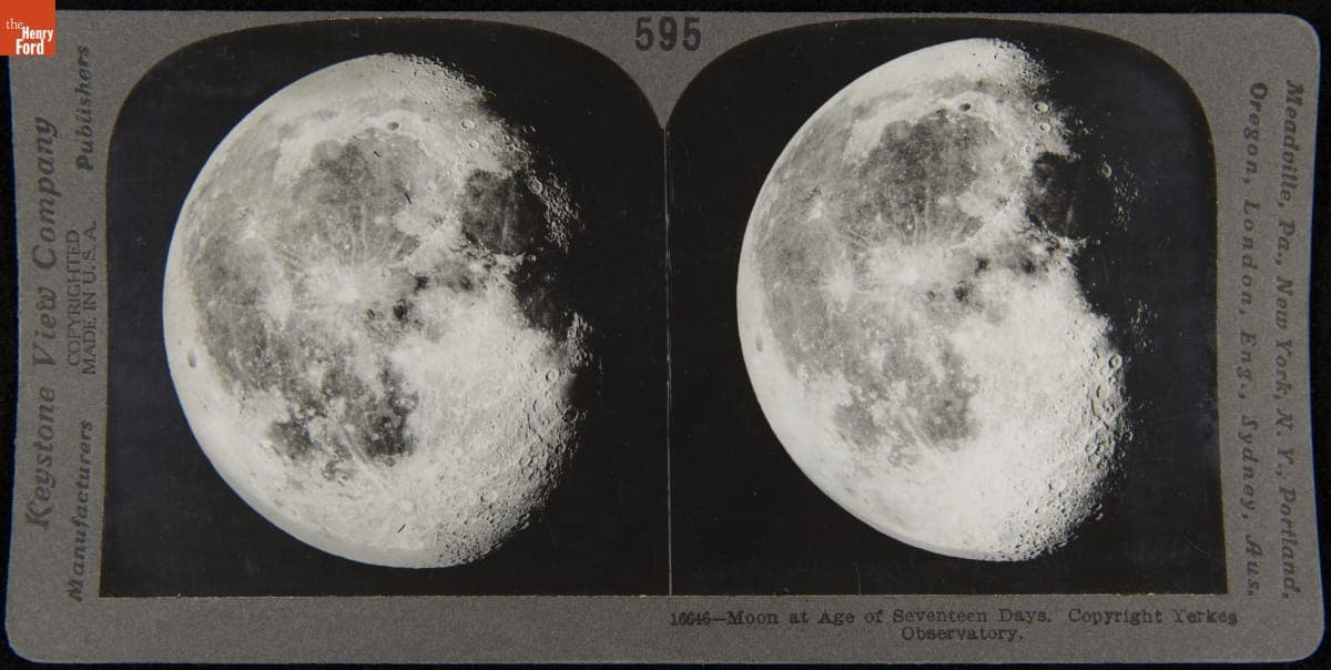 Stereograph, "Moon at Age of Seventeen Days," 1904-1917