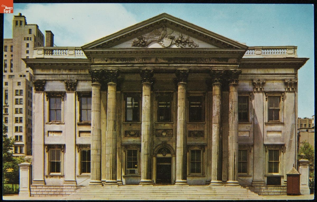 First Bank of the United States from 1797-1811, 120 South Third Street, Philadelphia, Pennsylvania, circa 1970