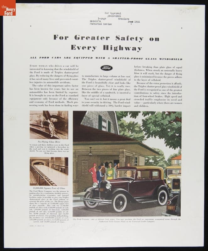 1931 Ford Advertisement, "For Greater Safety on Every Highway"