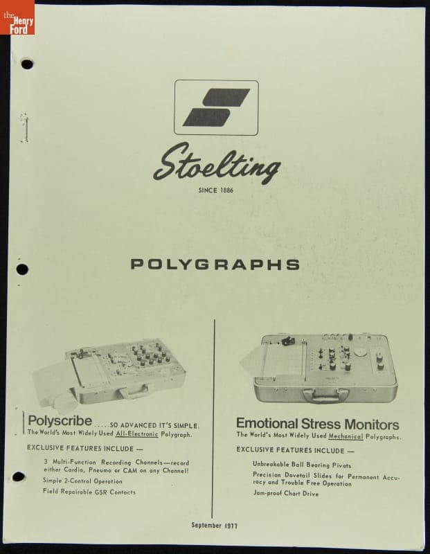 Stoelting Company Polygraph Catalog, September 1977