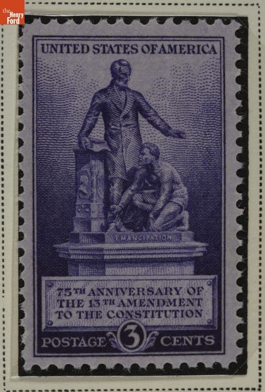 Postage Stamp Issued in 1940 for the 75th Anniversary of the 13th Amendment to the U.S. Constitution