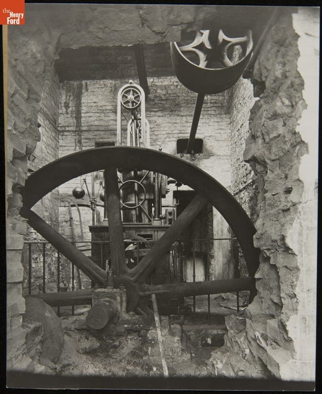 Maudslay Table Engine in the East Malling Flour Mill before Relocation to Henry Ford Museum, 1932-1933