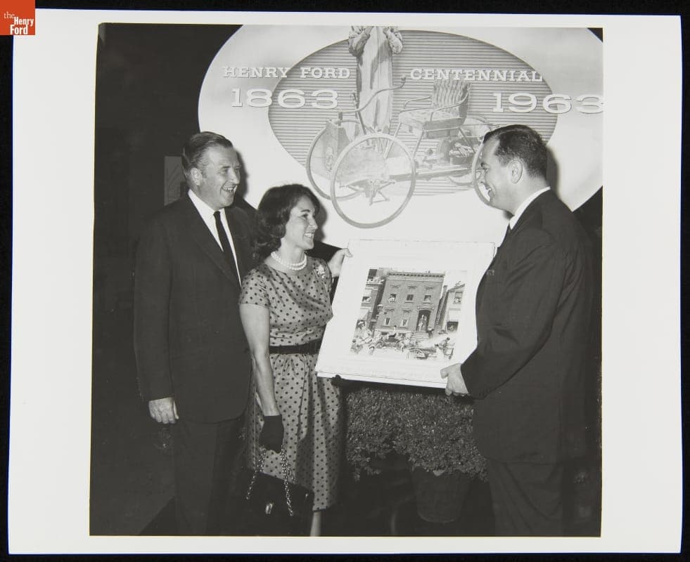 Henry Ford II Presenting a Norman Rockwell Painting to the Detroit Historical Museum, July 1963