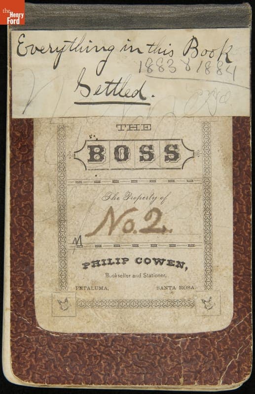 Luther Burbank Notebook Listing Plant Orders Filled, 1883-1884