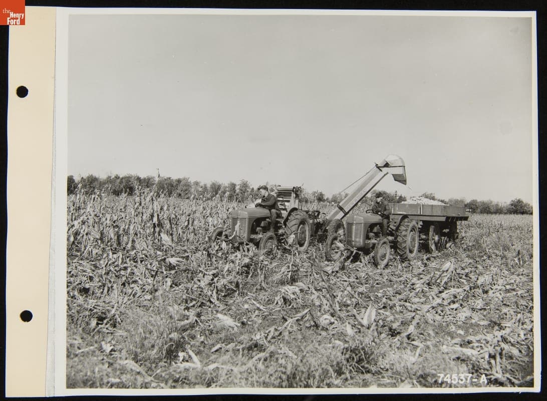 Picking Corn with Ford-Ferguson 9N Tractor, October 18, 1940