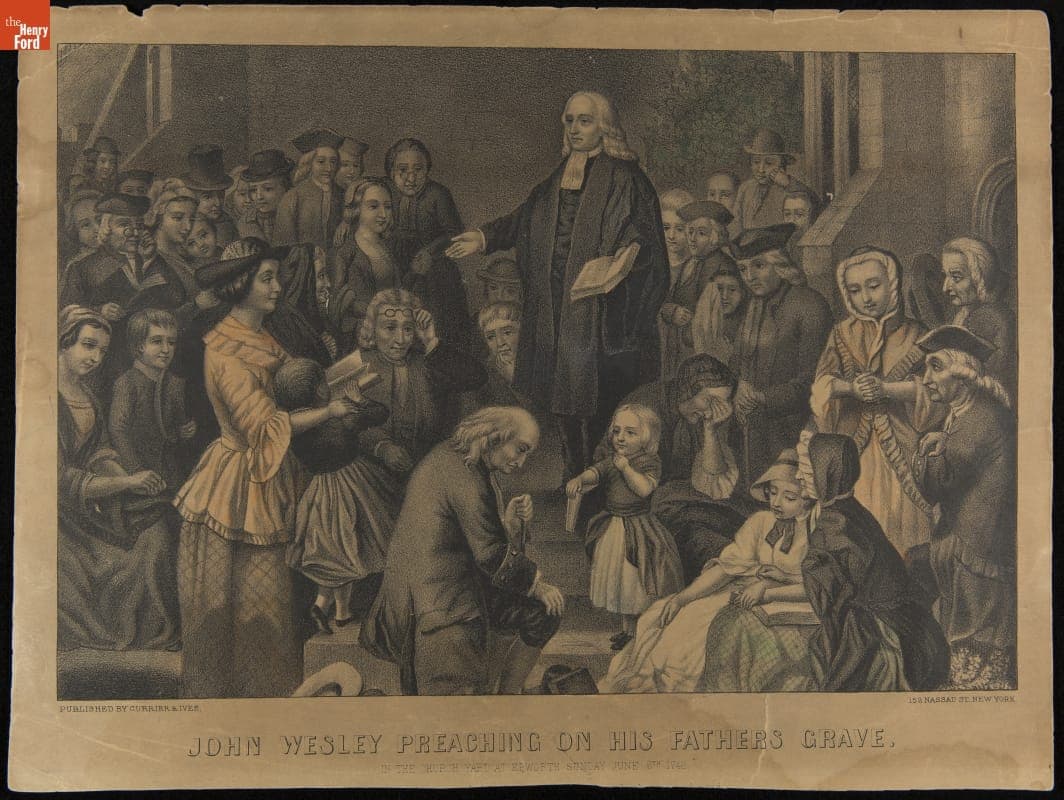 "John Wesley Preaching on His Father's Grave," June 6, 1742